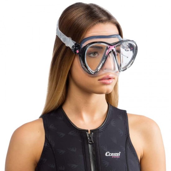 BIG EYES EVOLUTION MASK SIL CLEAR/FRAME BLUE BLACK