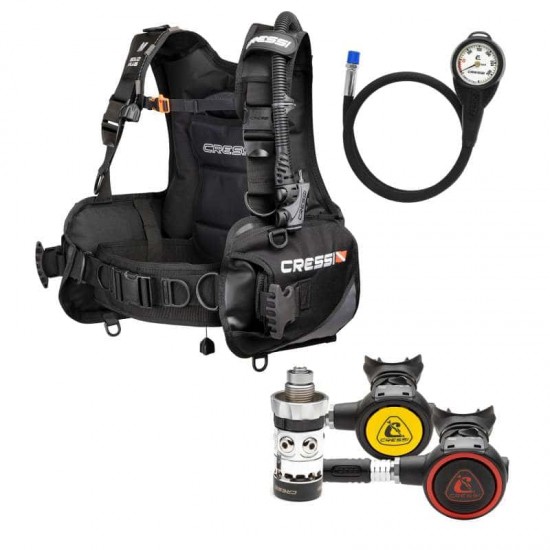 SCUBA SET SOLID PLUS  + REGULATOR COMPLET